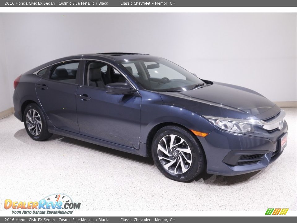 2016 Honda Civic EX Sedan Cosmic Blue Metallic / Black Photo #1