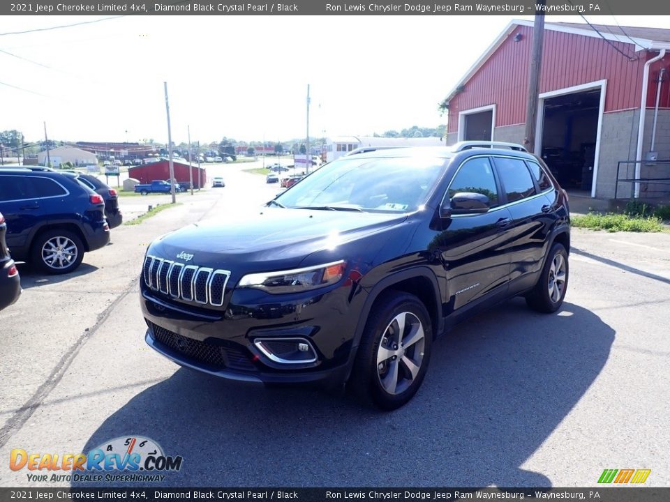 2021 Jeep Cherokee Limited 4x4 Diamond Black Crystal Pearl / Black Photo #1