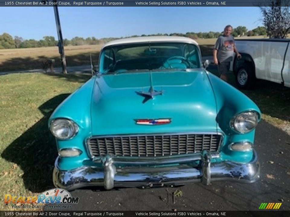 1955 Chevrolet Bel Air 2 Door Coupe Regal Turquoise / Turquoise Photo #2