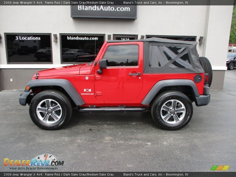 2009 Jeep Wrangler X 4x4 Flame Red / Dark Slate Gray/Medium Slate Gray Photo #1