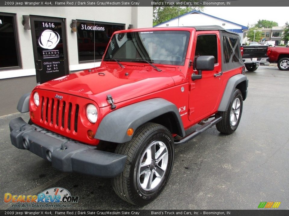 2009 Jeep Wrangler X 4x4 Flame Red / Dark Slate Gray/Medium Slate Gray Photo #2