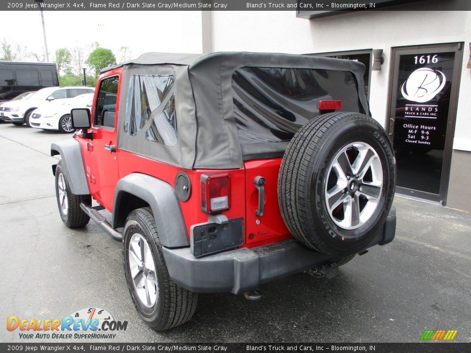 2009 Jeep Wrangler X 4x4 Flame Red / Dark Slate Gray/Medium Slate Gray Photo #3