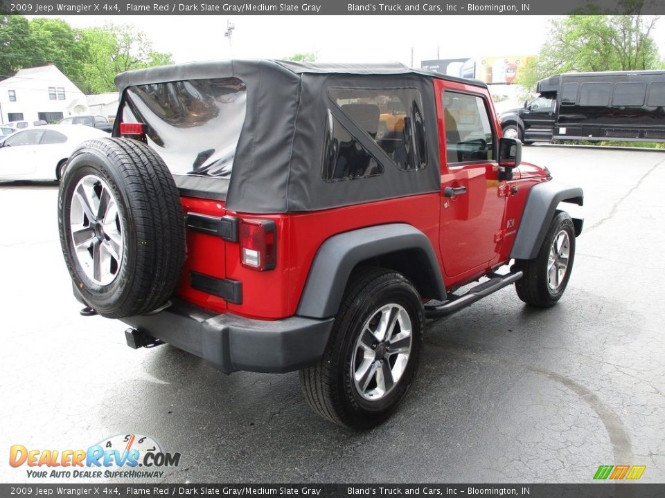 2009 Jeep Wrangler X 4x4 Flame Red / Dark Slate Gray/Medium Slate Gray Photo #4