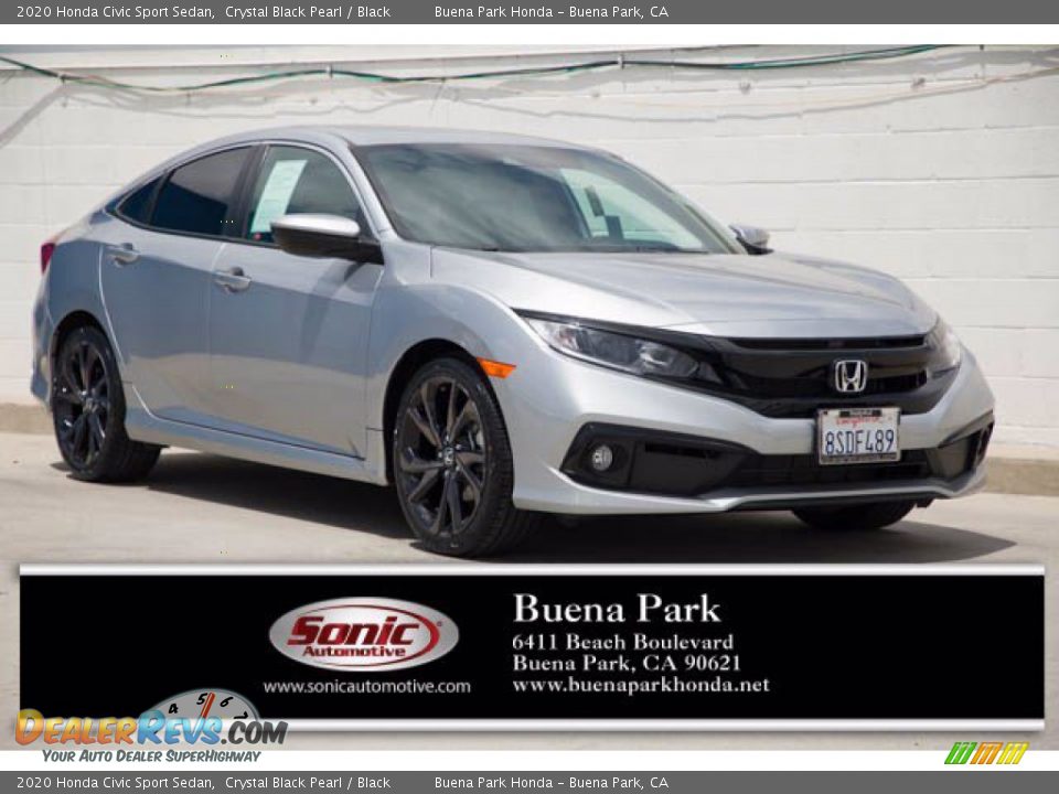 2020 Honda Civic Sport Sedan Crystal Black Pearl / Black Photo #1