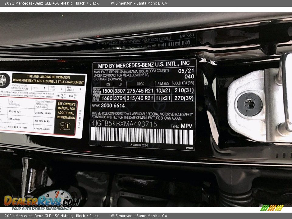 2021 Mercedes-Benz GLE 450 4Matic Black / Black Photo #11