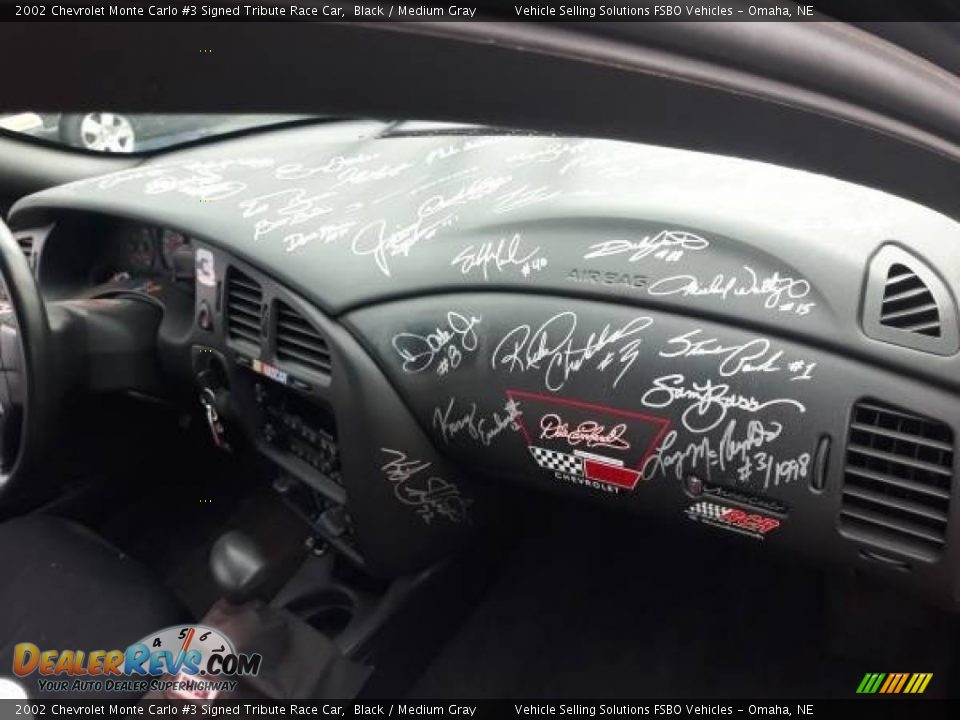 Dashboard of 2002 Chevrolet Monte Carlo #3 Signed Tribute Race Car Photo #3