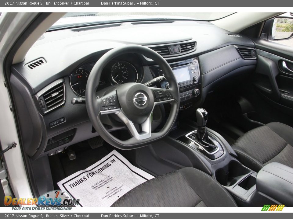 Charcoal Interior - 2017 Nissan Rogue S Photo #10