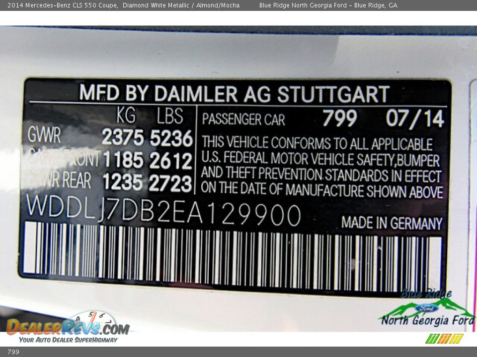 Mercedes-Benz Color Code 799 Diamond White Metallic