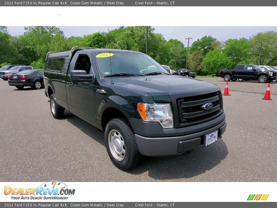 2013 Ford F150 XL Regular Cab 4x4 Green Gem Metallic / Steel Gray Photo #1