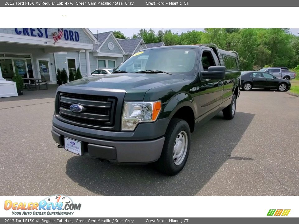 2013 Ford F150 XL Regular Cab 4x4 Green Gem Metallic / Steel Gray Photo #3