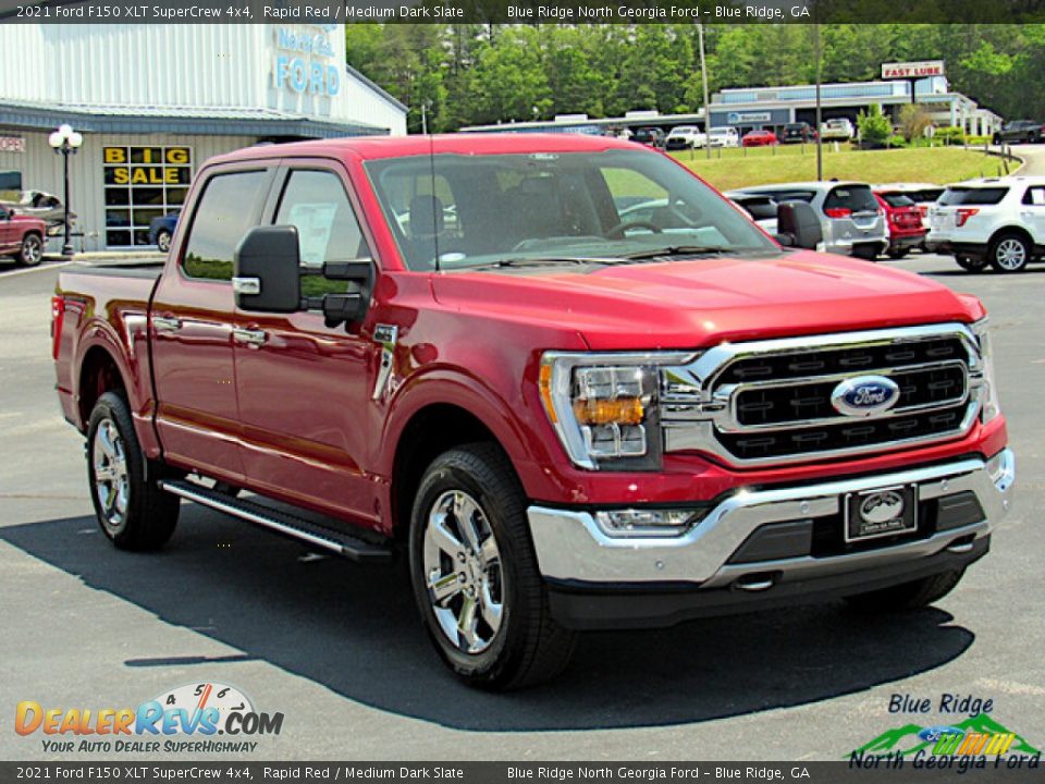 2021 Ford F150 XLT SuperCrew 4x4 Rapid Red / Medium Dark Slate Photo #7