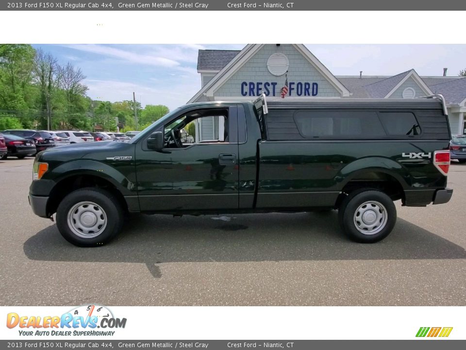 2013 Ford F150 XL Regular Cab 4x4 Green Gem Metallic / Steel Gray Photo #4