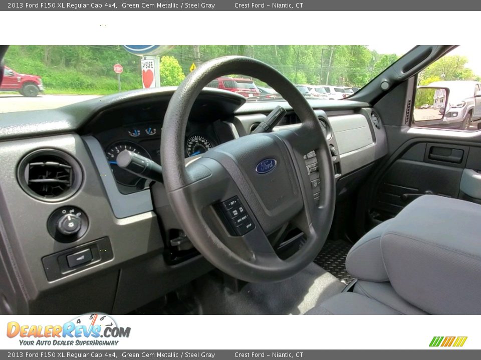 2013 Ford F150 XL Regular Cab 4x4 Green Gem Metallic / Steel Gray Photo #11