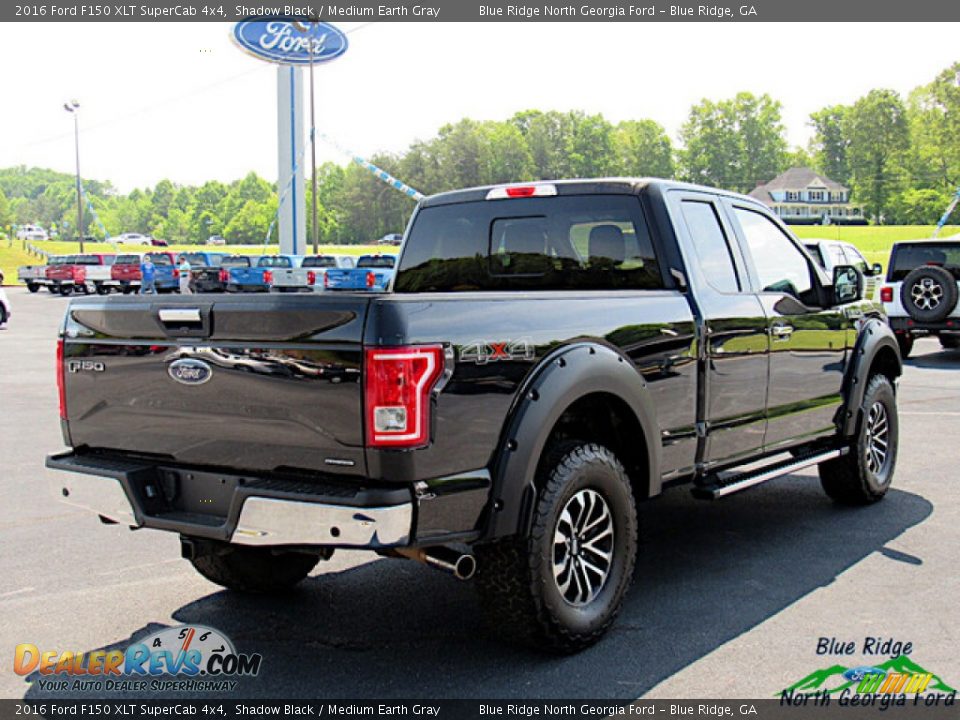 2016 Ford F150 XLT SuperCab 4x4 Shadow Black / Medium Earth Gray Photo #5
