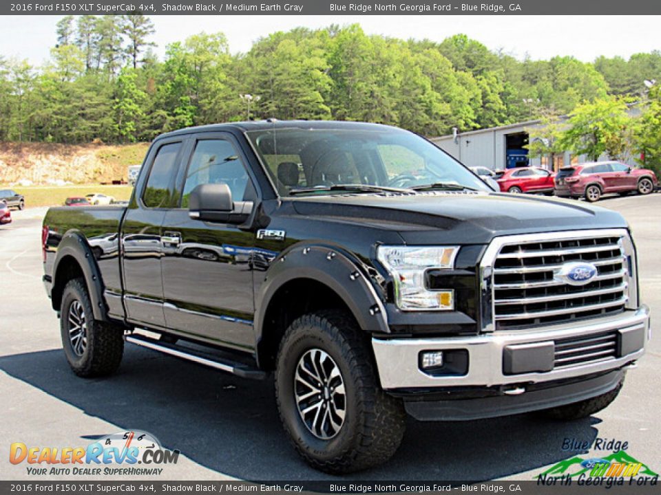 2016 Ford F150 XLT SuperCab 4x4 Shadow Black / Medium Earth Gray Photo #7