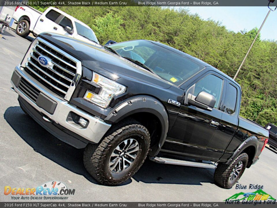 2016 Ford F150 XLT SuperCab 4x4 Shadow Black / Medium Earth Gray Photo #22