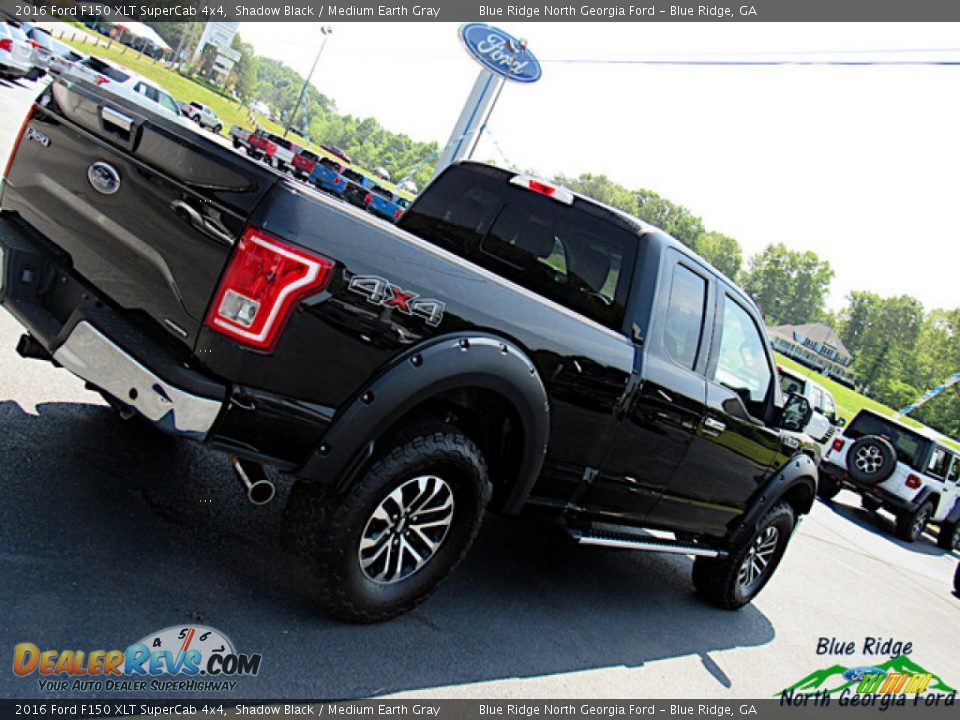 2016 Ford F150 XLT SuperCab 4x4 Shadow Black / Medium Earth Gray Photo #24