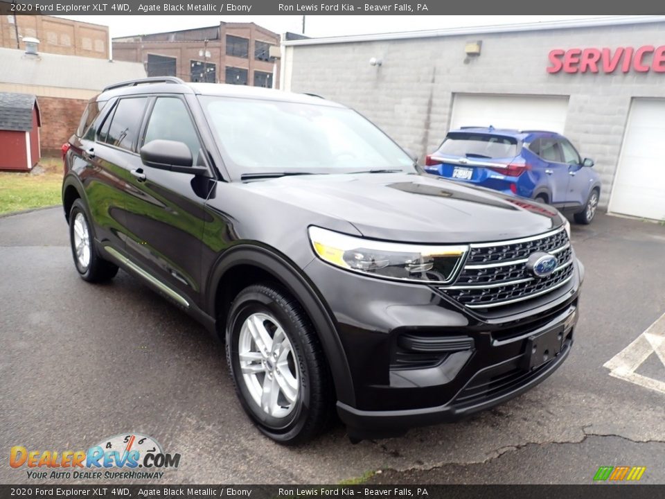 2020 Ford Explorer XLT 4WD Agate Black Metallic / Ebony Photo #3