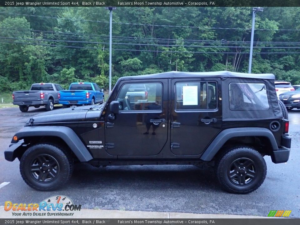 2015 Jeep Wrangler Unlimited Sport 4x4 Black / Black Photo #5
