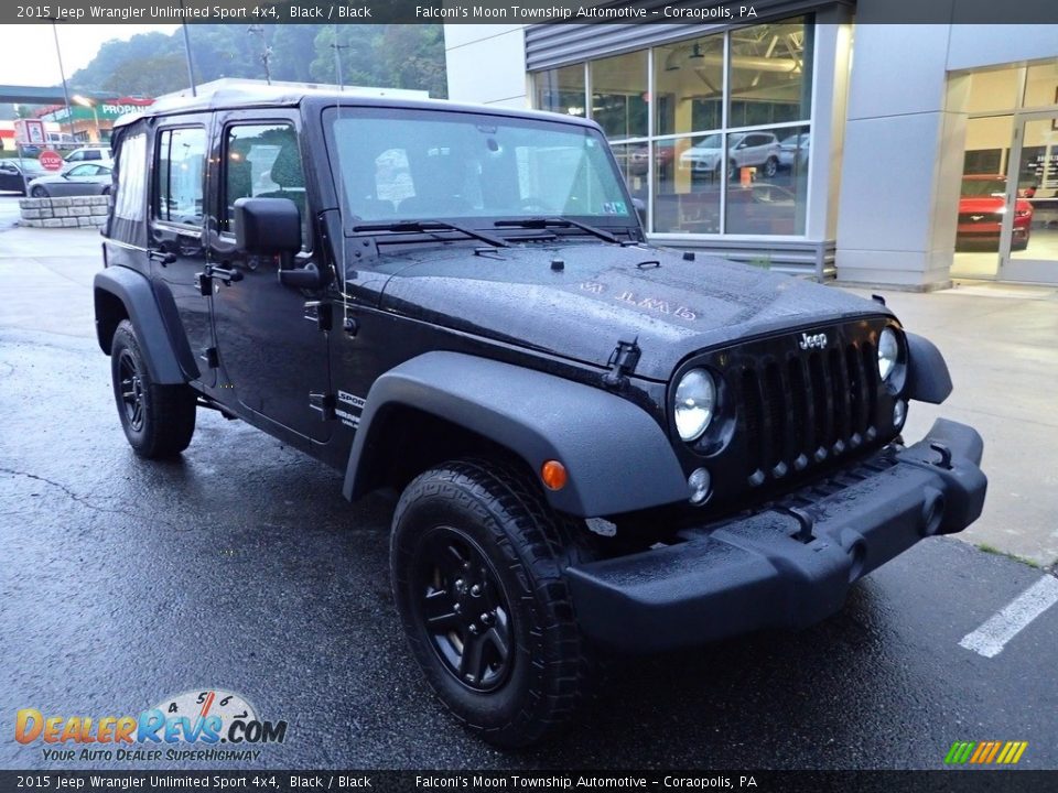 2015 Jeep Wrangler Unlimited Sport 4x4 Black / Black Photo #8