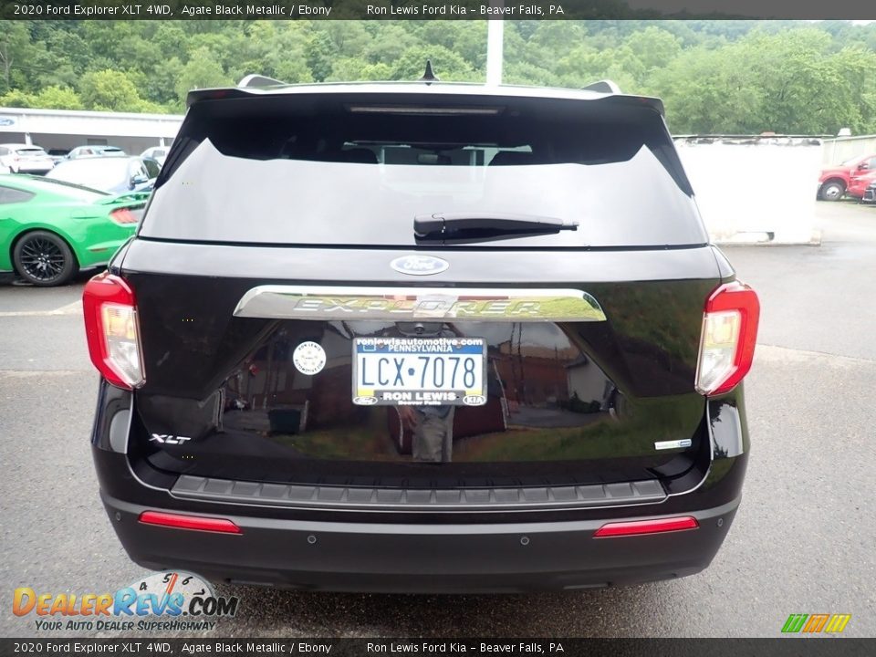 2020 Ford Explorer XLT 4WD Agate Black Metallic / Ebony Photo #8