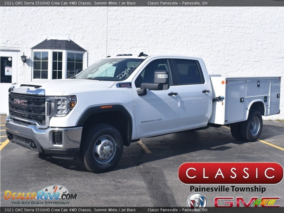 2021 GMC Sierra 3500HD Crew Cab 4WD Chassis Summit White / Jet Black Photo #1