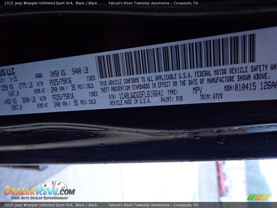 2015 Jeep Wrangler Unlimited Sport 4x4 Black / Black Photo #23