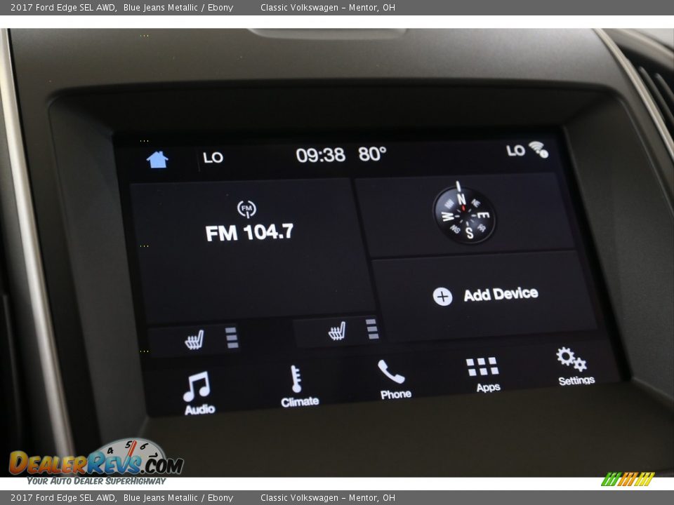 2017 Ford Edge SEL AWD Blue Jeans Metallic / Ebony Photo #13