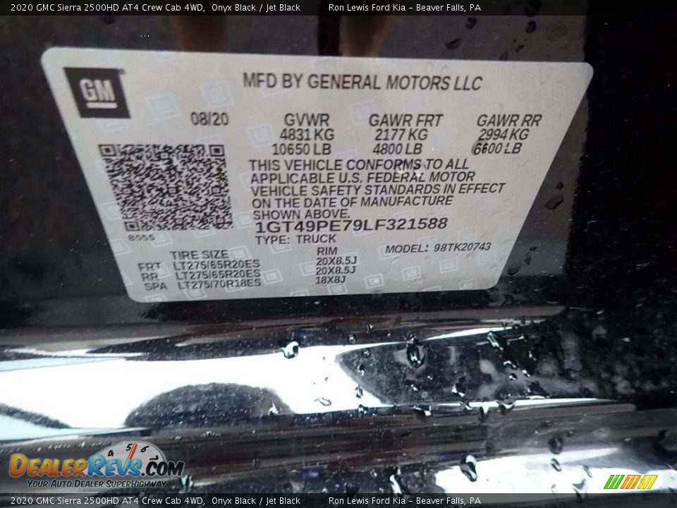 2020 GMC Sierra 2500HD AT4 Crew Cab 4WD Onyx Black / Jet Black Photo #17