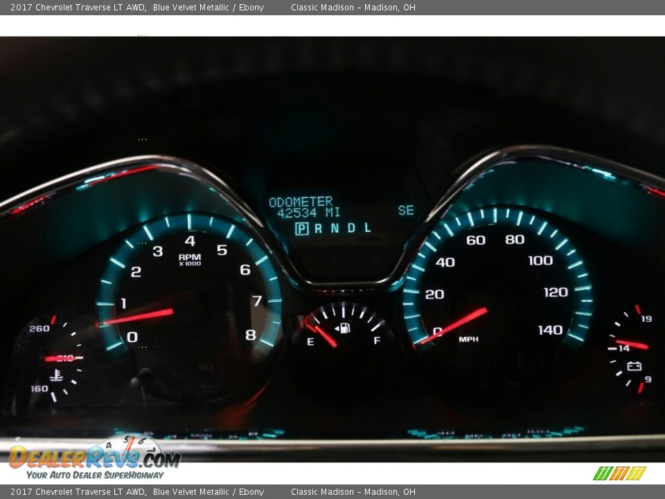 2017 Chevrolet Traverse LT AWD Blue Velvet Metallic / Ebony Photo #8