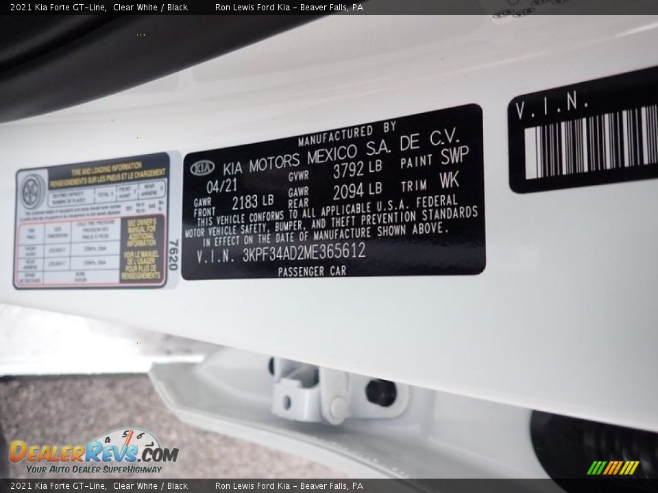 2021 Kia Forte GT-Line Clear White / Black Photo #15