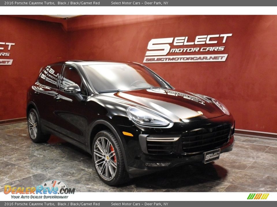 2016 Porsche Cayenne Turbo Black / Black/Garnet Red Photo #3