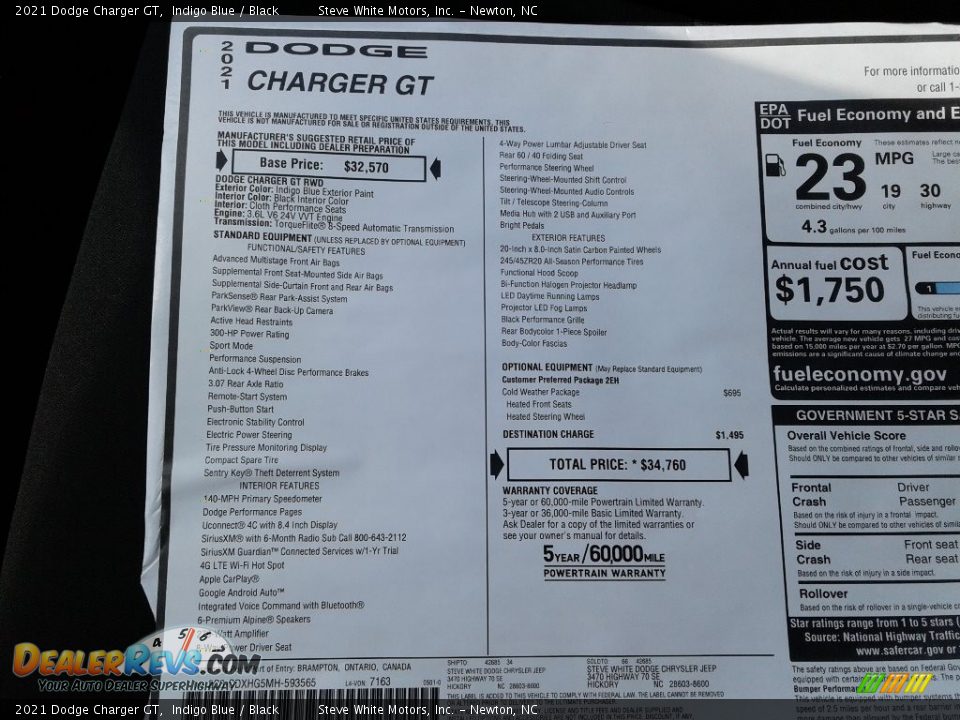2021 Dodge Charger GT Indigo Blue / Black Photo #26