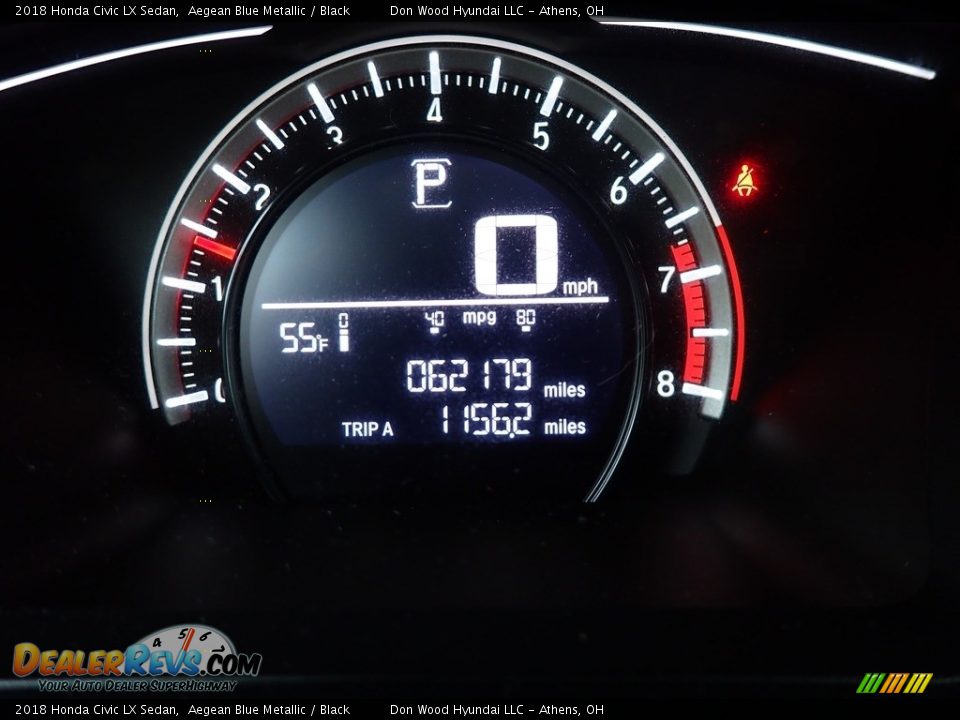 2018 Honda Civic LX Sedan Aegean Blue Metallic / Black Photo #2