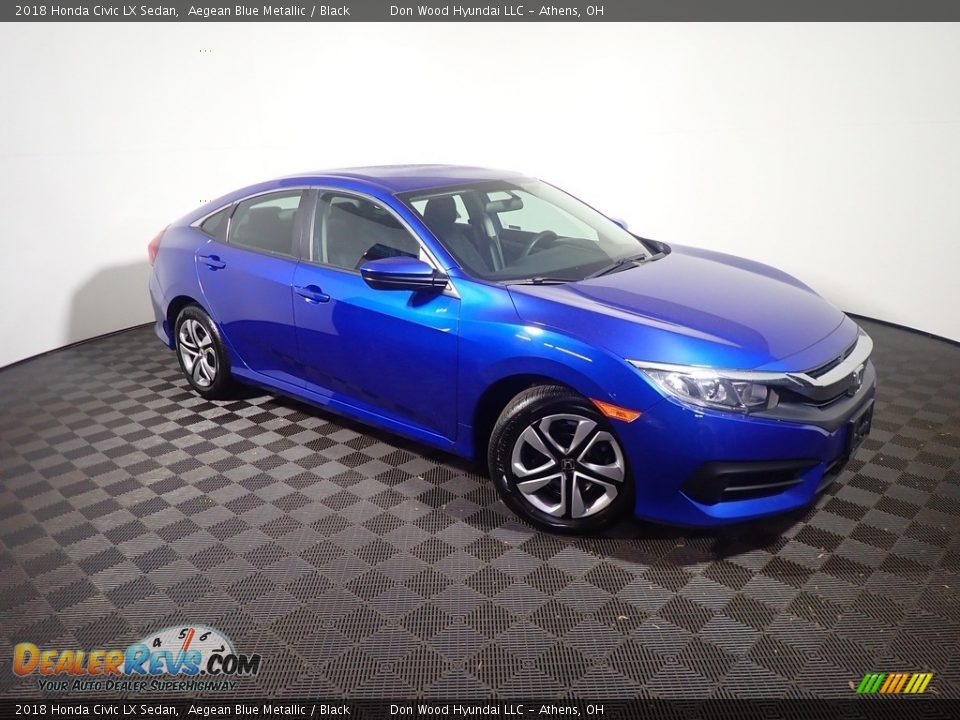 2018 Honda Civic LX Sedan Aegean Blue Metallic / Black Photo #4