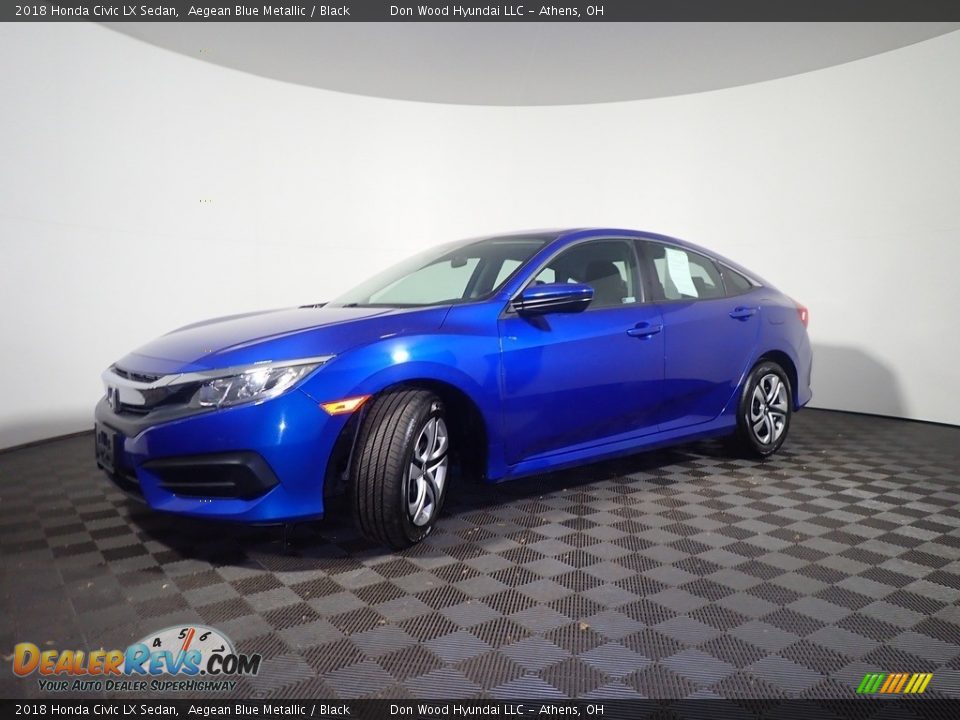 2018 Honda Civic LX Sedan Aegean Blue Metallic / Black Photo #9