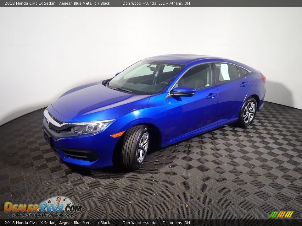 2018 Honda Civic LX Sedan Aegean Blue Metallic / Black Photo #10