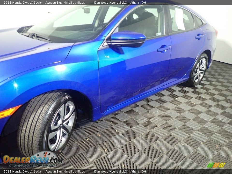 2018 Honda Civic LX Sedan Aegean Blue Metallic / Black Photo #11