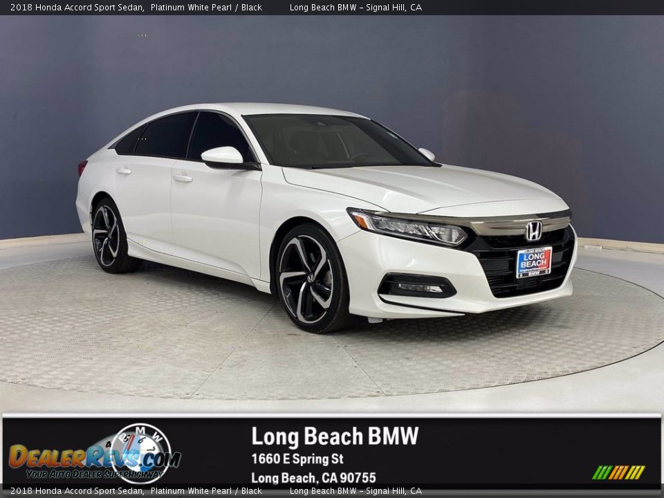 2018 Honda Accord Sport Sedan Platinum White Pearl / Black Photo #1