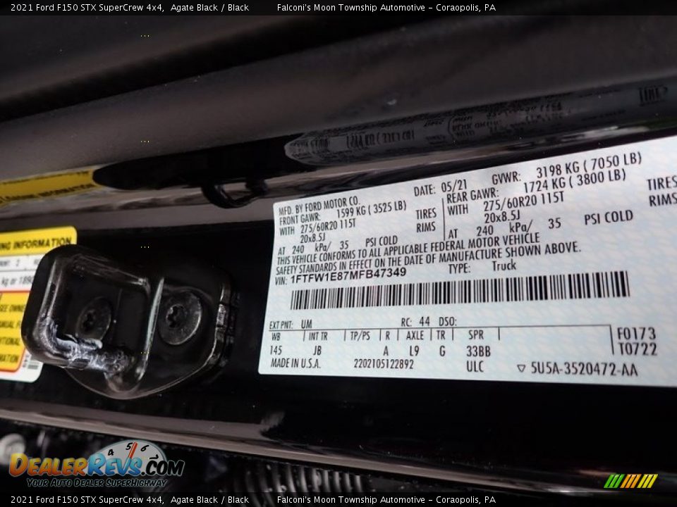 2021 Ford F150 STX SuperCrew 4x4 Agate Black / Black Photo #12