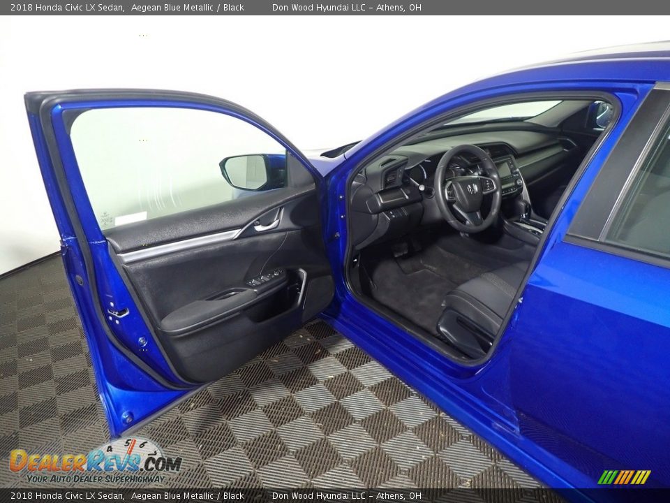 2018 Honda Civic LX Sedan Aegean Blue Metallic / Black Photo #21