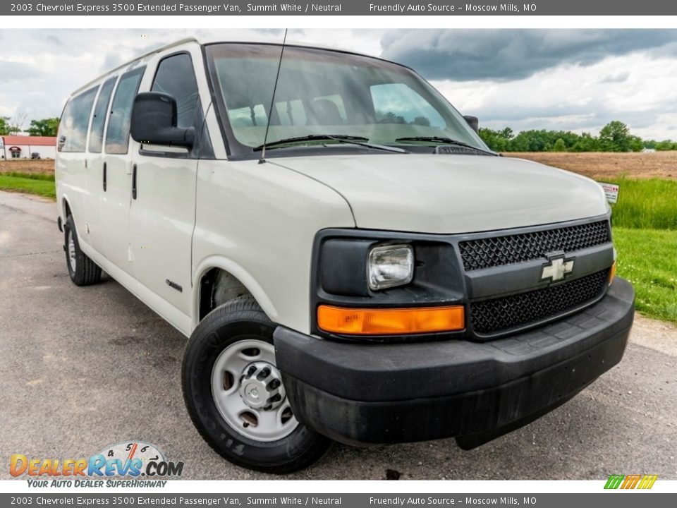 Summit White 2003 Chevrolet Express 3500 Extended Passenger Van Photo #1