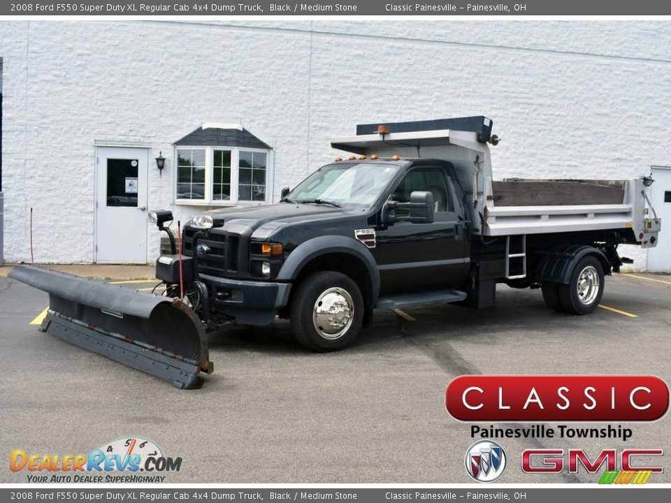 2008 Ford F550 Super Duty XL Regular Cab 4x4 Dump Truck Black / Medium Stone Photo #1