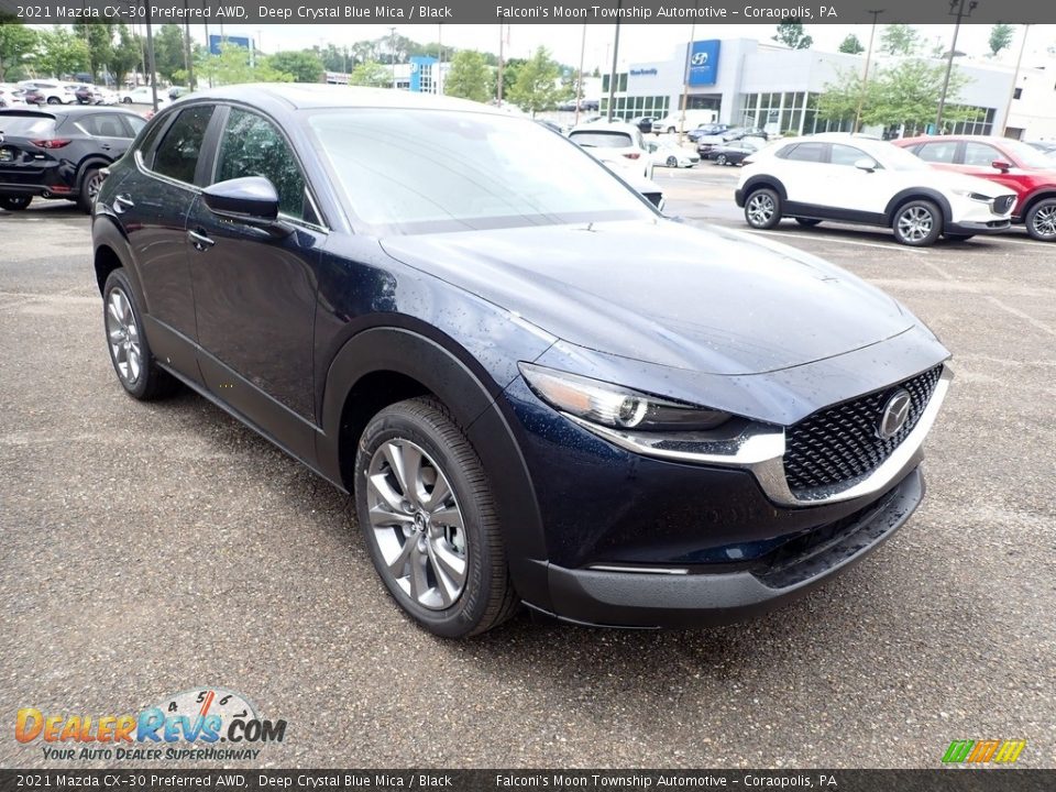 2021 Mazda CX-30 Preferred AWD Deep Crystal Blue Mica / Black Photo #3