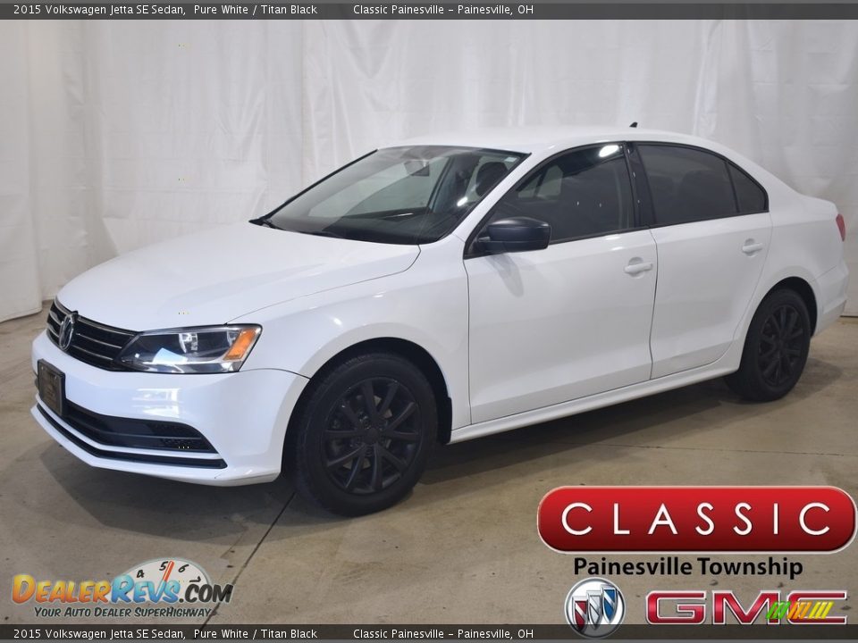 2015 Volkswagen Jetta SE Sedan Pure White / Titan Black Photo #1