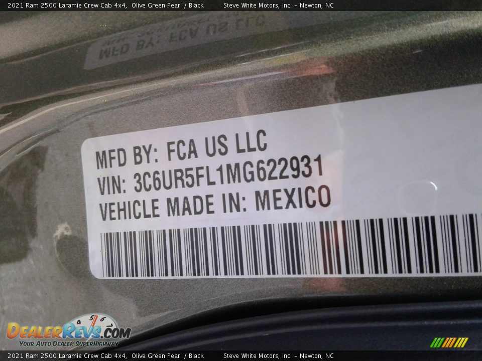 2021 Ram 2500 Laramie Crew Cab 4x4 Olive Green Pearl / Black Photo #36