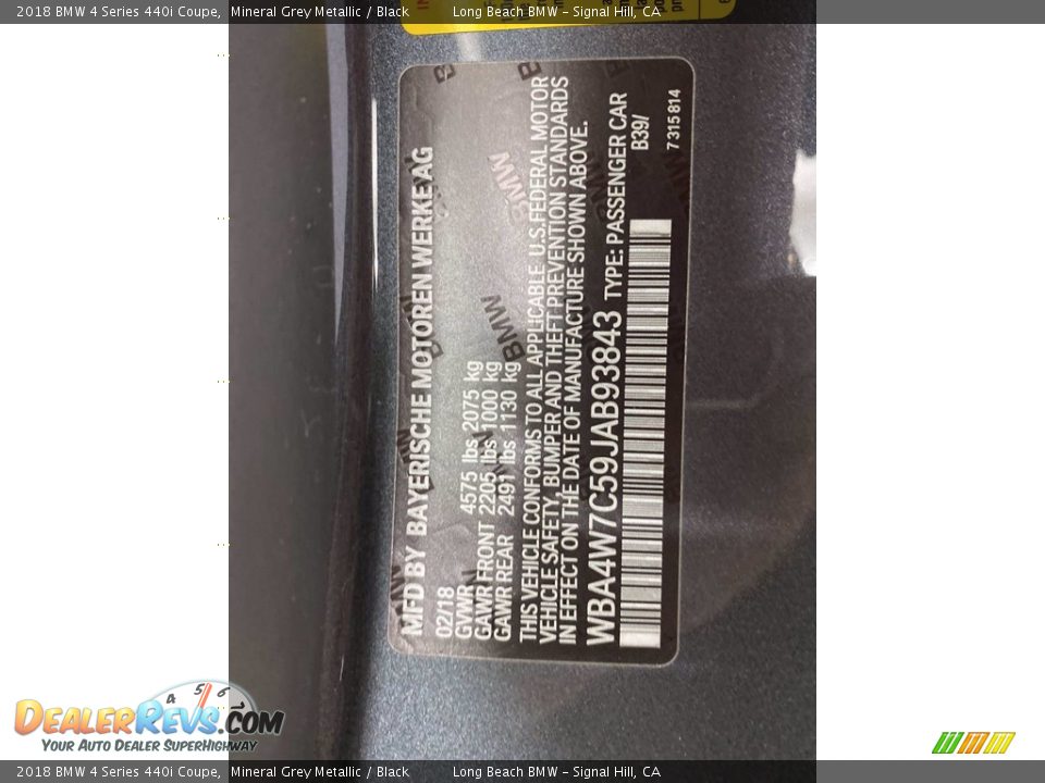 2018 BMW 4 Series 440i Coupe Mineral Grey Metallic / Black Photo #36