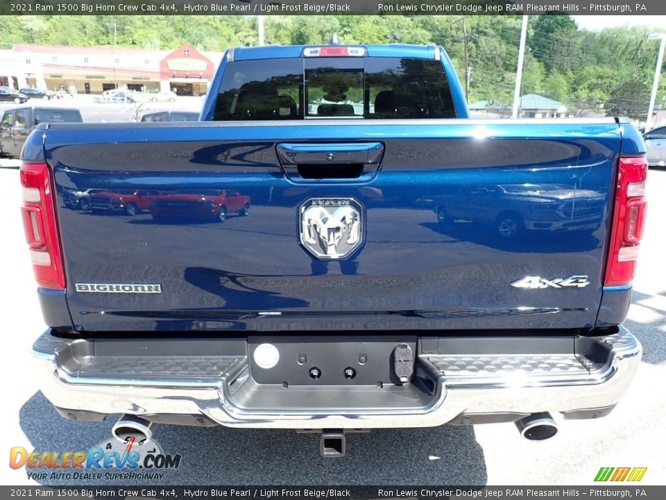 2021 Ram 1500 Big Horn Crew Cab 4x4 Hydro Blue Pearl / Light Frost Beige/Black Photo #4