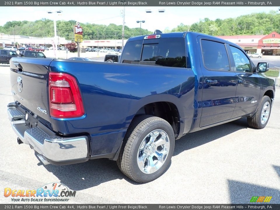 2021 Ram 1500 Big Horn Crew Cab 4x4 Hydro Blue Pearl / Light Frost Beige/Black Photo #5