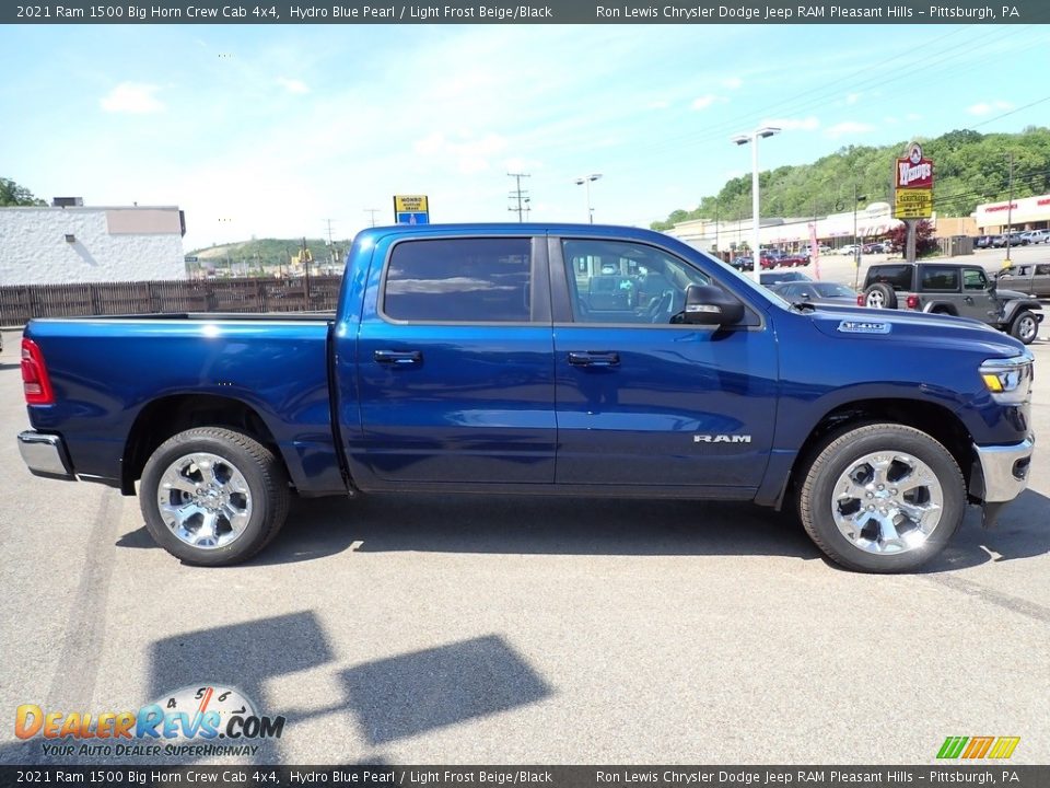 2021 Ram 1500 Big Horn Crew Cab 4x4 Hydro Blue Pearl / Light Frost Beige/Black Photo #6